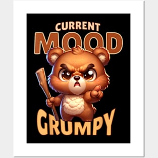 Angry Cute Bear Actual Mood Grumpy But Cute Pookie Bear Posters and Art